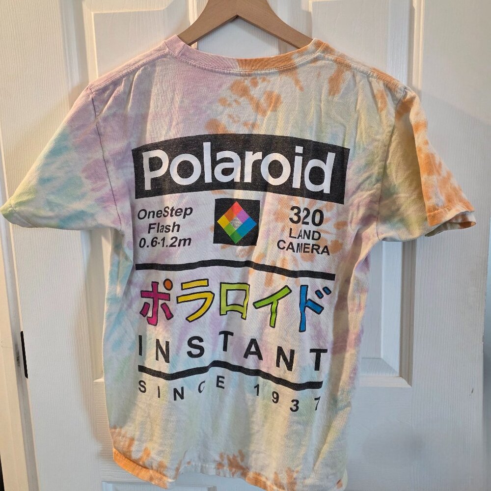 Polaroid OneStep 320 Camera Tie Dye Graphic T-Shirt Medium Retro Film Tee